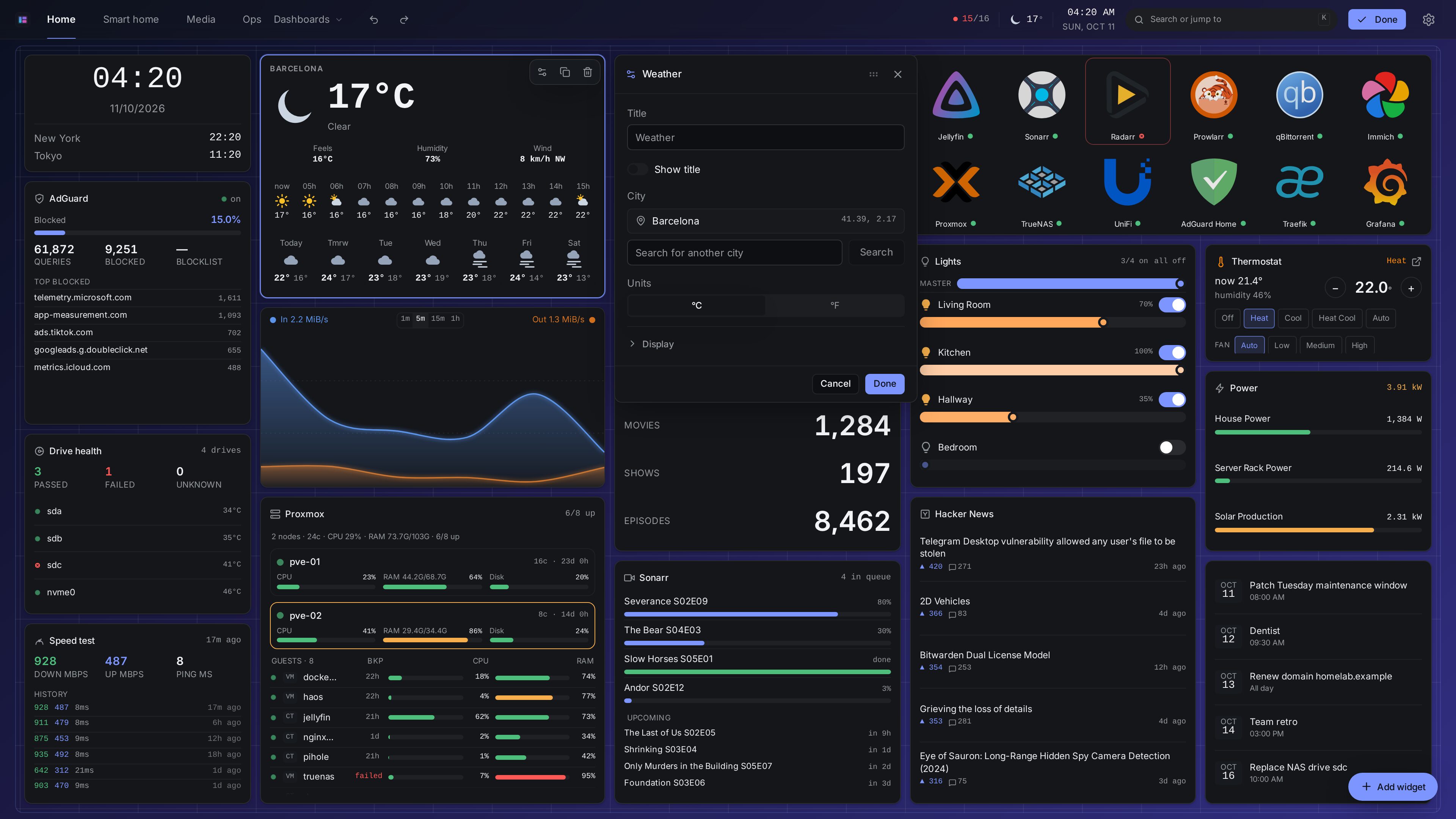 axboard configuration panel — set up a widget with point-and-click fields, no config file.