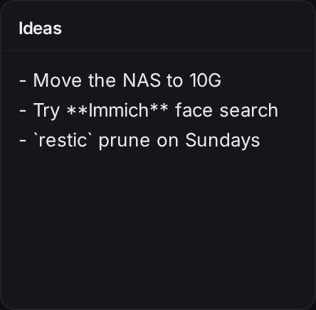 notes widget