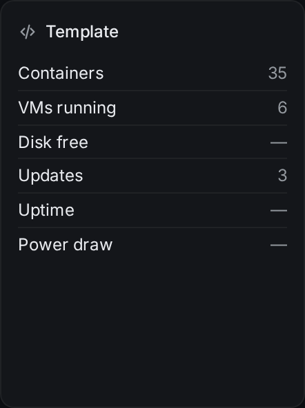 template widget