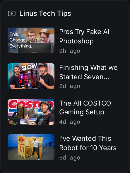 youtube widget
